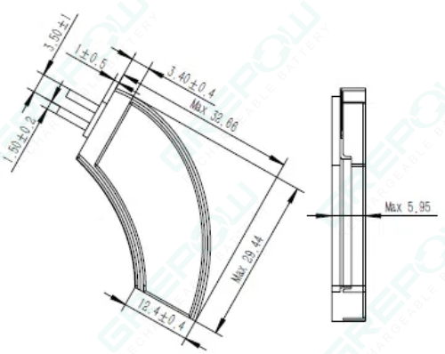 C Shaped Lithium-Ion Pouch Cell  Diagram